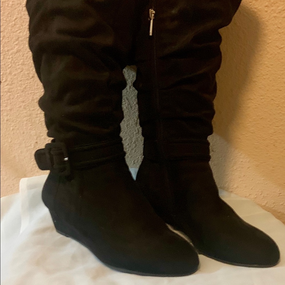 Black knee high boots